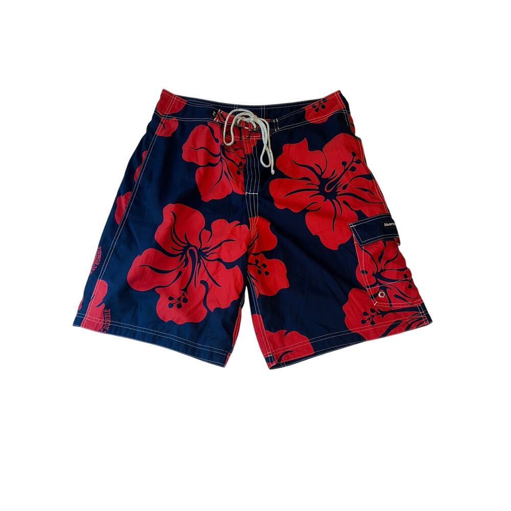Vintage Y2K Abercrombie & Fitch Hawaiian Floral Board Shorts Men’s Size 40 Swim